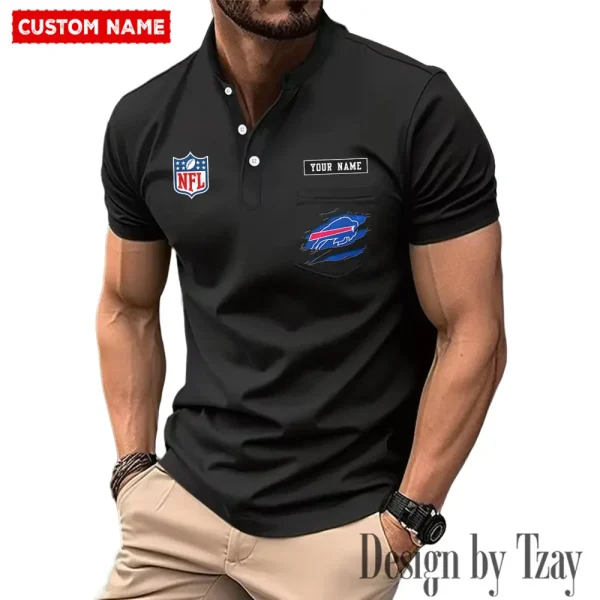 Buffalo Bills Men's Muscle Henley Shirts New 2025 SPTMMHS004 - Image 6