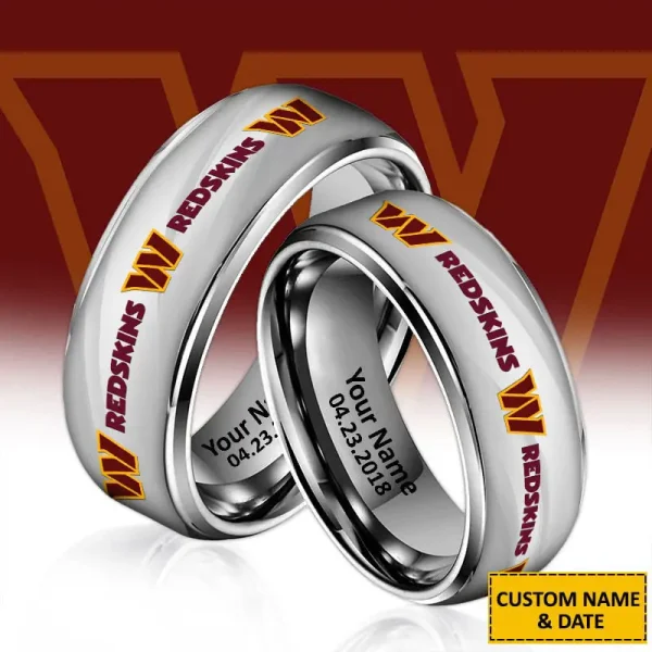 Washington Commanders New Style Ring Personalized Name And Date Gift For Fans AZSSRINGS097