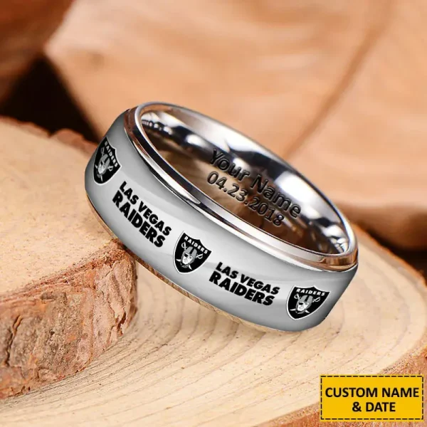 Las Vegas Raiders New Style Ring Personalized Name And Date Gift For Fans AZSSRINGS098 - Image 3