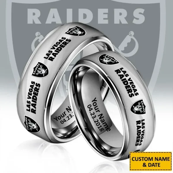 Las Vegas Raiders New Style Ring Personalized Name And Date Gift For Fans AZSSRINGS098
