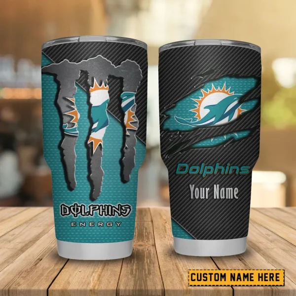 Miami Dolphins NFL Tumbler Travel Mug Gift For Fans 2025 BGTUM839