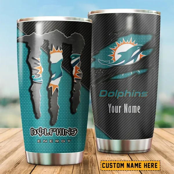 Miami Dolphins NFL Tumbler Travel Mug Gift For Fans 2025 BGTUM839 - Image 2