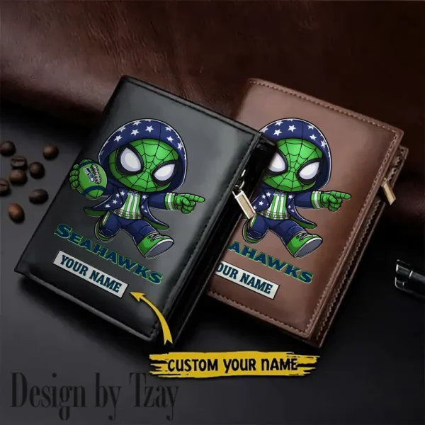 Seattle Seahawks Leather Wallets Vertical Style SPTLVW627