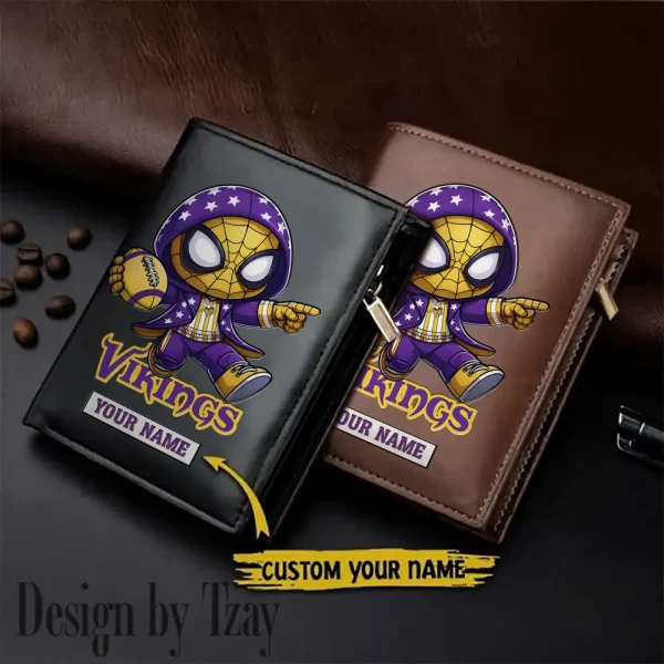 Minnesota Vikings Leather Wallets Vertical Style SPTLVW628