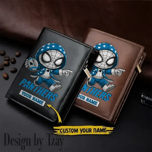 Carolina Panthers Leather Wallets Vertical Style SPTLVW633