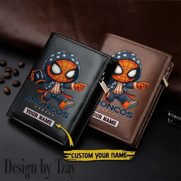 Denver Broncos Leather Wallets Vertical Style SPTLVW638