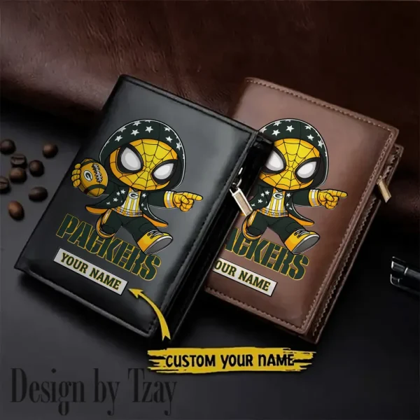 Green Bay Packers Leather Wallets Vertical Style SPTLVW640