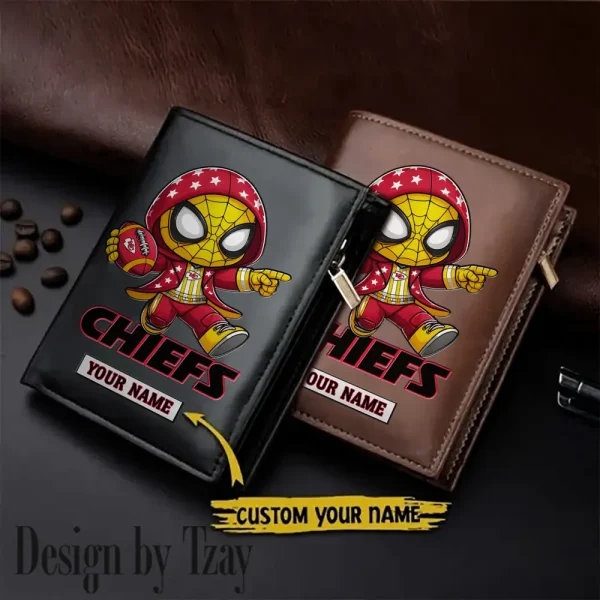 Kansas City Chiefs Leather Wallets Vertical Style SPTLVW644