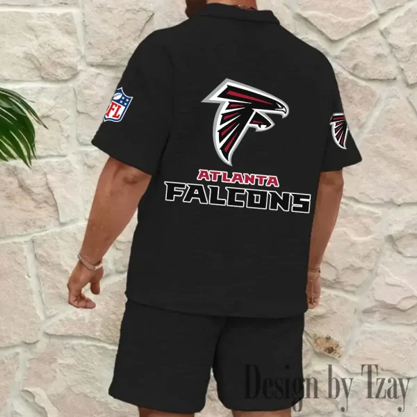 Atlanta Falcons Men’s Waffle Pattern Half Zipper Shirt And Short BSPTWHZSS099 - Image 3