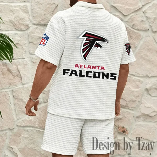 Atlanta Falcons Men’s Waffle Pattern Half Zipper Shirt And Short BSPTWHZSS099 - Image 6