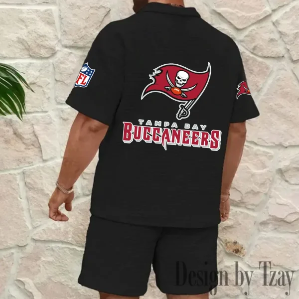 Tampa Bay Buccaneers Men’s Waffle Pattern Half Zipper Shirt And Short BSPTWHZSS127 - Image 7