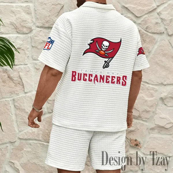 Tampa Bay Buccaneers Men’s Waffle Pattern Half Zipper Shirt And Short BSPTWHZSS127 - Image 4