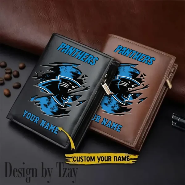 Carolina Panthers Leather Wallets Vertical Style SPTLVW652