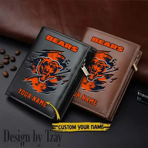 Chicago Bears Leather Wallets Vertical Style SPTLVW653