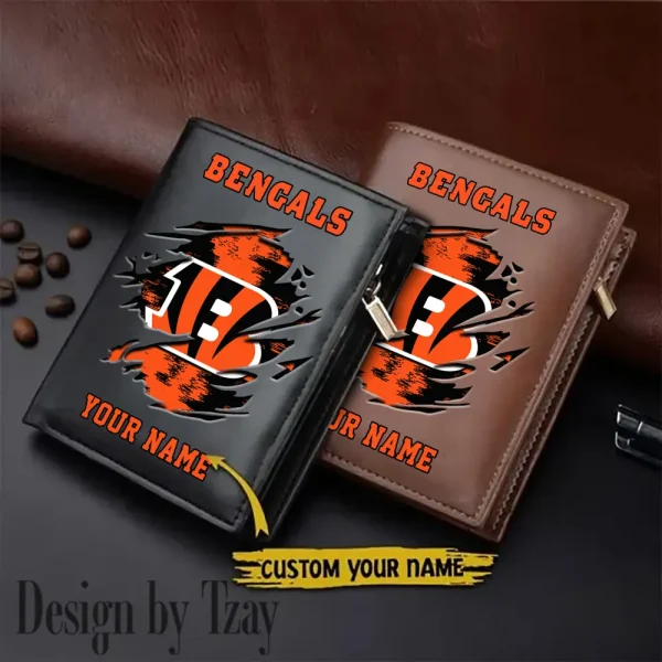 Cincinnati Bengals Leather Wallets Vertical Style SPTLVW654