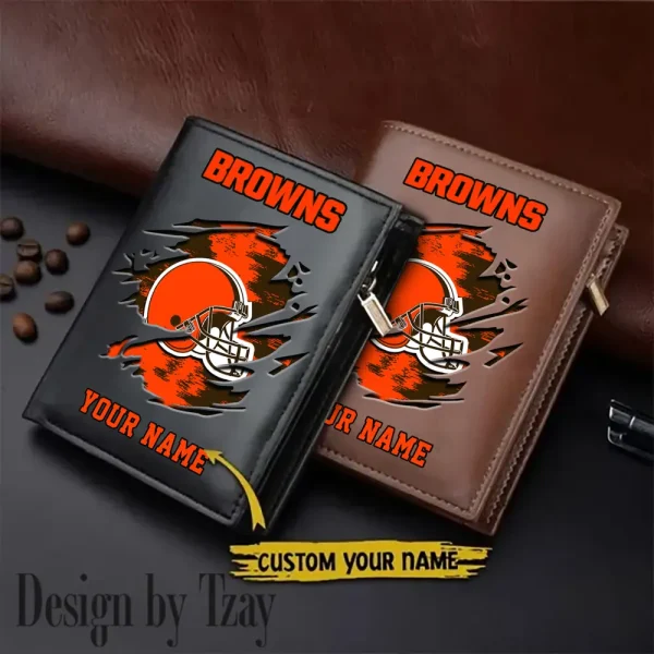 Cleveland Browns Leather Wallets Vertical Style SPTLVW655