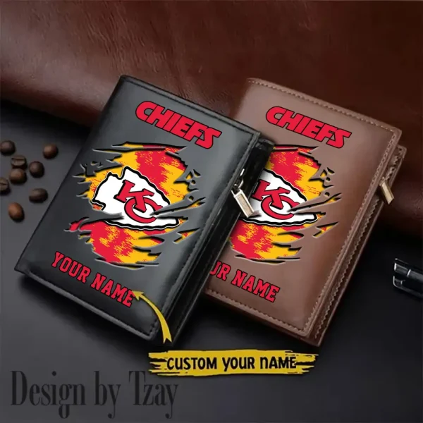 Kansas City Chiefs Leather Wallets Vertical Style SPTLVW663