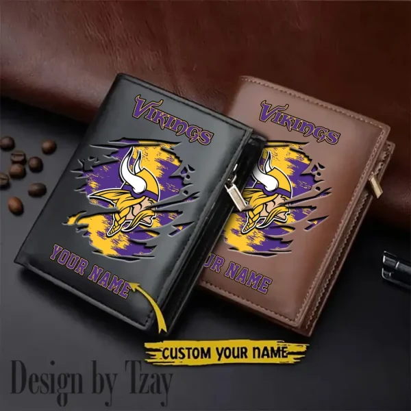 Minnesota Vikings Leather Wallets Vertical Style SPTLVW668