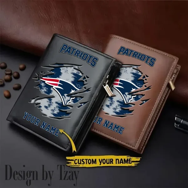 New England Patriots Leather Wallets Vertical Style SPTLVW669