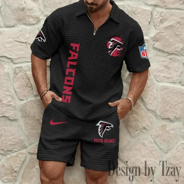 Atlanta Falcons Men’s Waffle Pattern Half Zipper Shirt And Short BSPTWHZSS161
