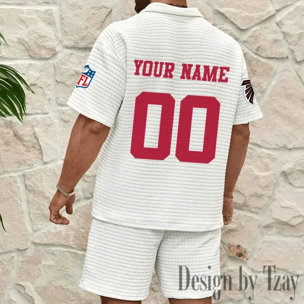 Atlanta Falcons Men’s Waffle Pattern Half Zipper Shirt And Short BSPTWHZSS161 - Image 4