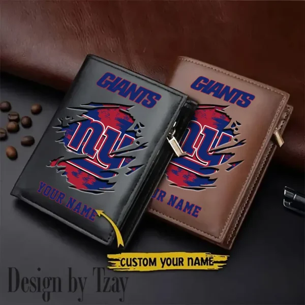 New York Giants Leather Wallets Vertical Style SPTLVW671