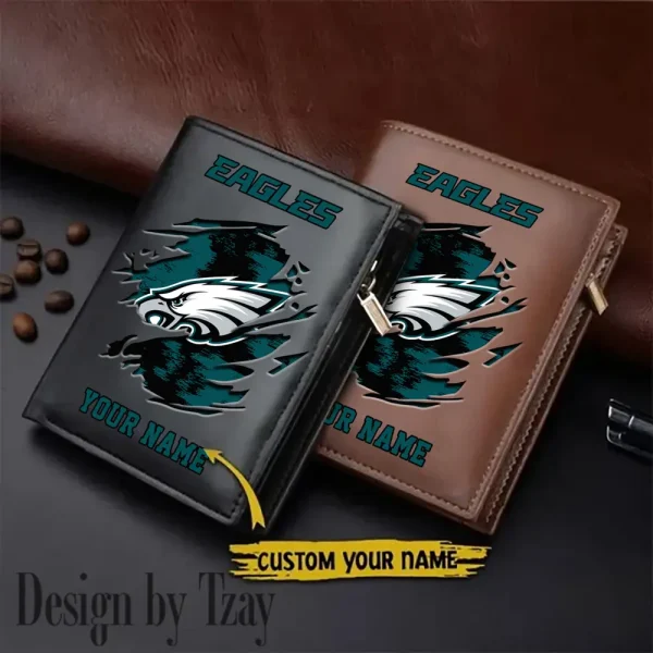 Philadelphia Eagles Leather Wallets Vertical Style SPTLVW673