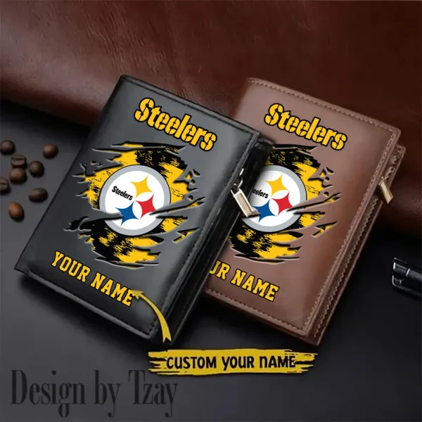 Pittsburgh Steelers Leather Wallets Vertical Style SPTLVW674