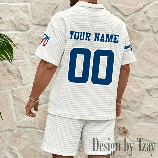 Seattle Seahawks Men’s Waffle Pattern Half Zipper Shirt And Short BSPTWHZSS188 - Image 4