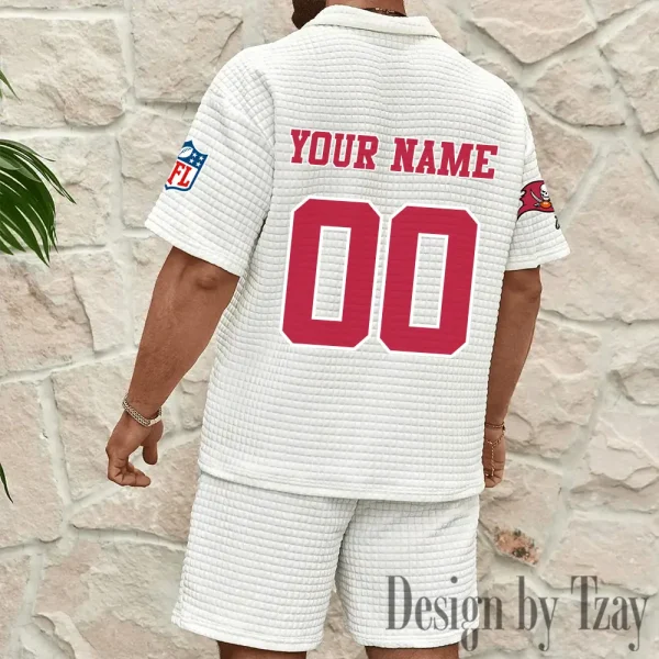 Tampa Bay Buccaneers Men’s Waffle Pattern Half Zipper Shirt And Short BSPTWHZSS189 - Image 2