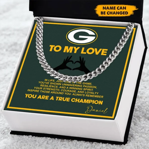 Green Bay Packers Necklace Luxury Box Gift SPTNFLBG002
