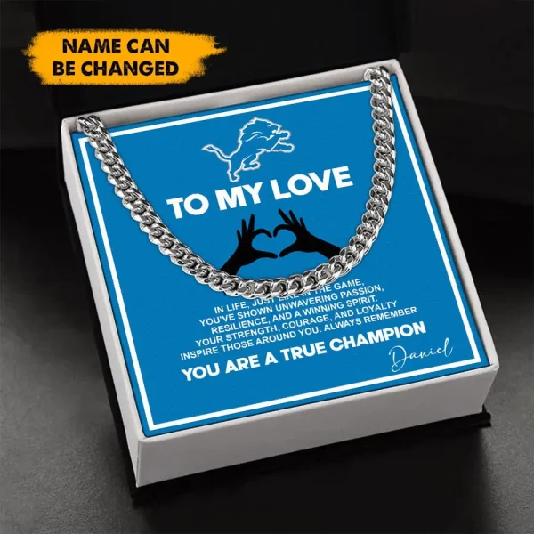 Detroit Lions Necklace Luxury Box Gift SPTNFLBG003 - Image 2