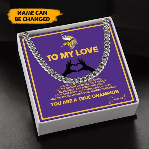 Minnesota Vikings Necklace Luxury Box Gift SPTNFLBG005 - Image 2