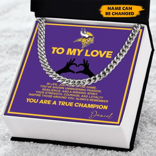 Minnesota Vikings Necklace Luxury Box Gift SPTNFLBG005
