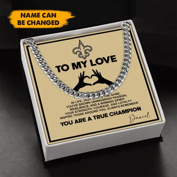 New Orleans Saints Necklace Luxury Box Gift SPTNFLBG009 - Image 2