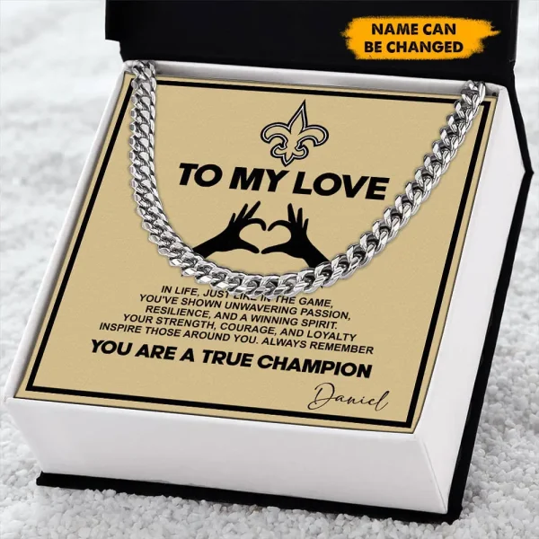 New Orleans Saints Necklace Luxury Box Gift SPTNFLBG009