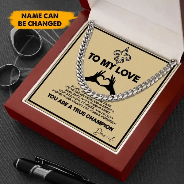 New Orleans Saints Necklace Luxury Box Gift SPTNFLBG009 - Image 3