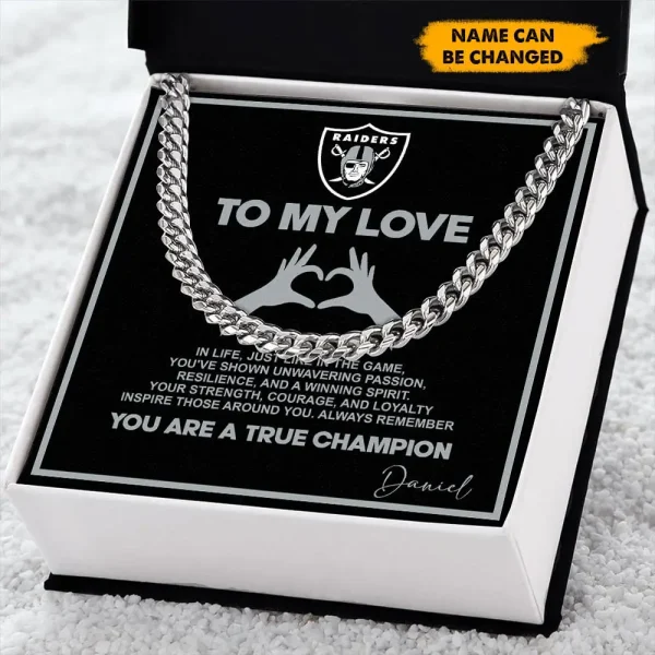 Las Vegas Raiders Necklace Luxury Box Gift SPTNFLBG010