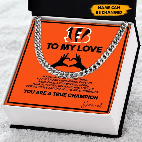 Cincinnati Bengals Necklace Luxury Box Gift SPTNFLBG014