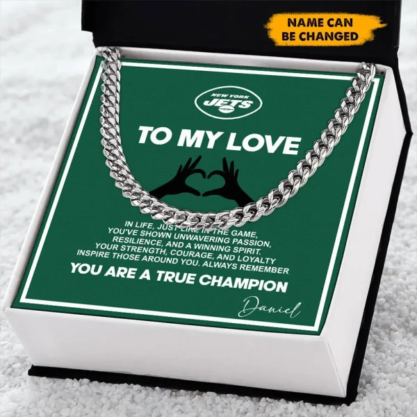 New York Jets Necklace Luxury Box Gift SPTNFLBG017