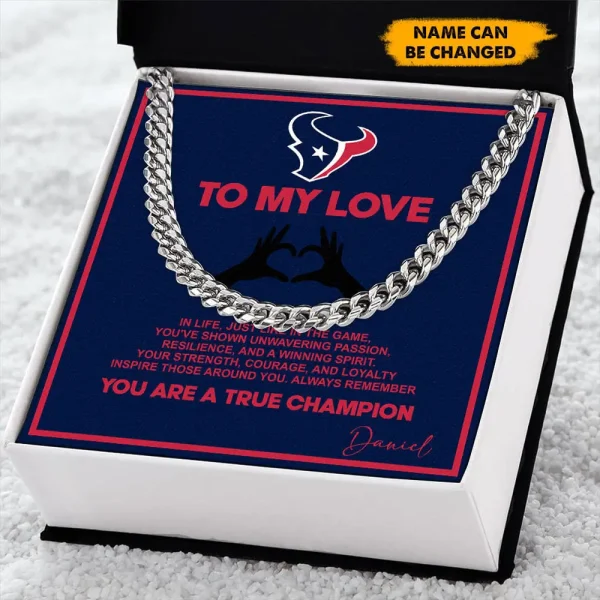 Houston Texans Necklace Luxury Box Gift SPTNFLBG018