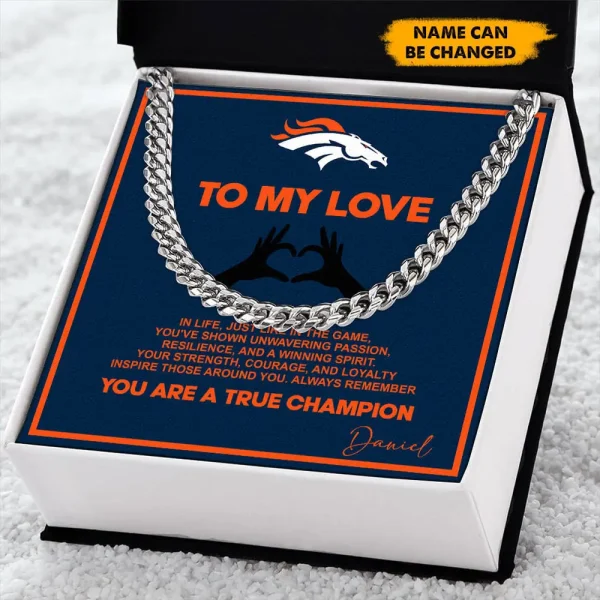 Denver Broncos Necklace Luxury Box Gift SPTNFLBG022