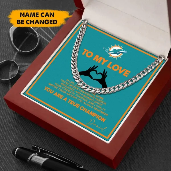 Miami Dolphins Necklace Luxury Box Gift SPTNFLBG023 - Image 3