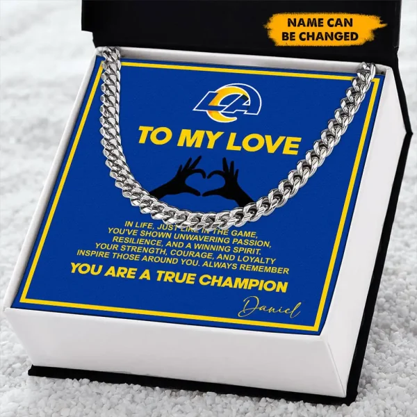 Los Angeles Rams Necklace Luxury Box Gift SPTNFLBG024