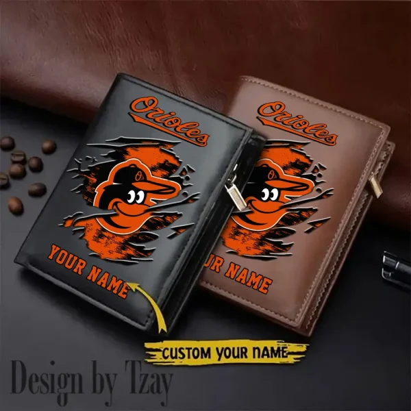 Baltimore Orioles MLB Leather Wallets Vertical Style SPTLVW682