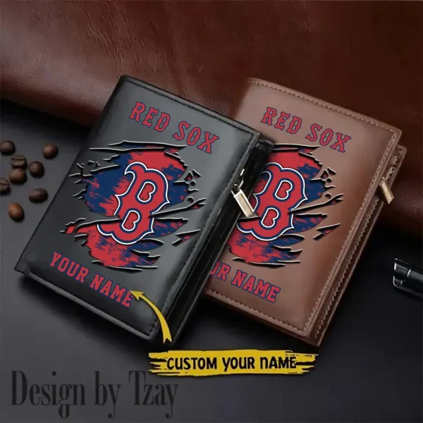 Boston Red Sox MLB Leather Wallets Vertical Style SPTLVW683