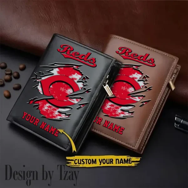 Cincinnati Reds MLB Leather Wallets Vertical Style SPTLVW686