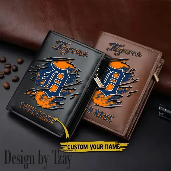 Detroit Tigers MLB Leather Wallets Vertical Style SPTLVW689