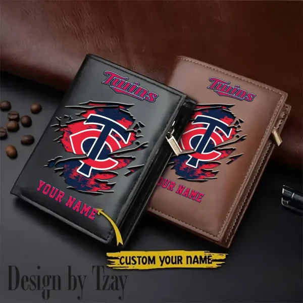 Minnesota Twins MLB Leather Wallets Vertical Style SPTLVW696