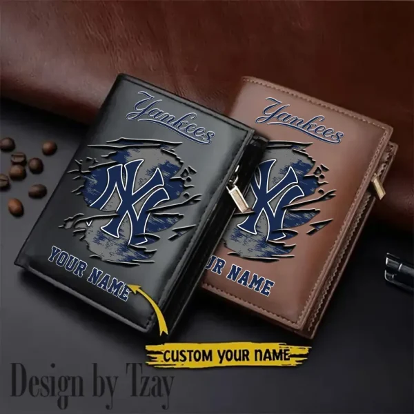 New York Yankees MLB Leather Wallets Vertical Style SPTLVW698